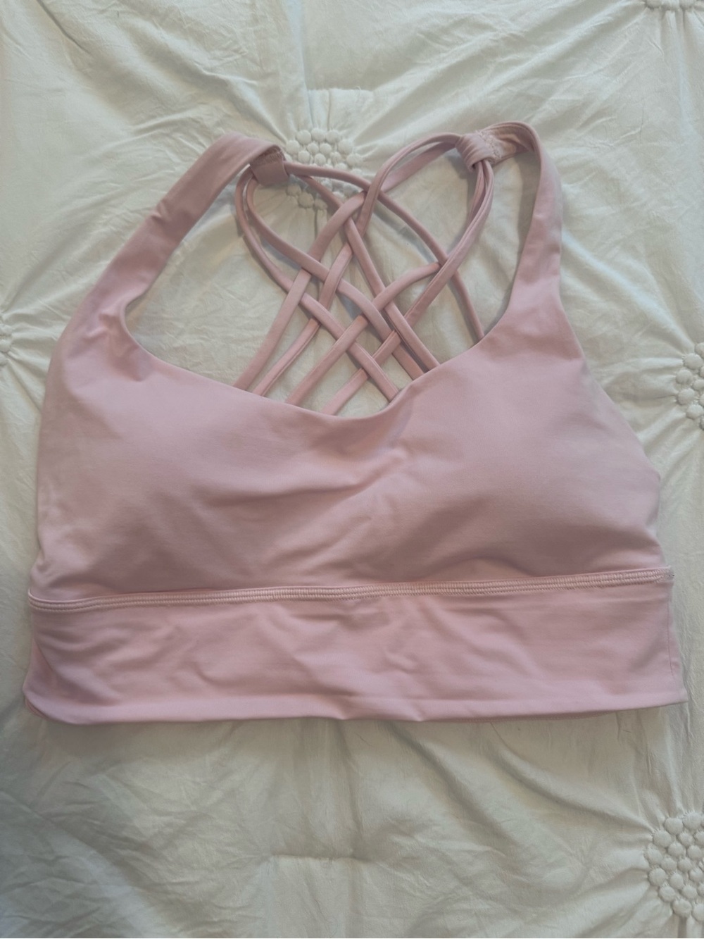 Lululemon Soft Pink Strappy Sports Bra